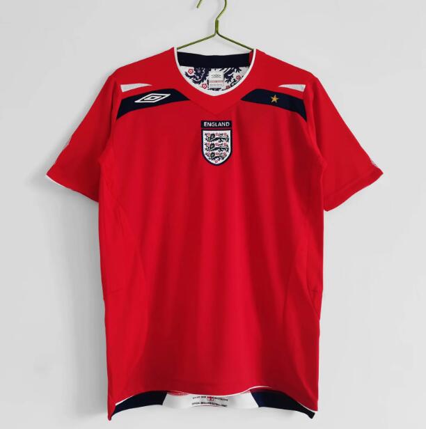 2008-2010 England Retro Red Away Kit Soccer Jersey